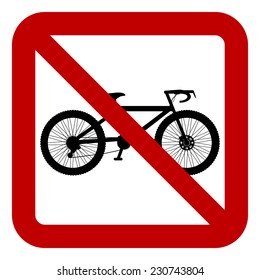 No bike sign on white background. Vector illustration.