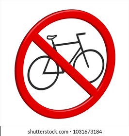 No bikes 3D sign in vector graphics