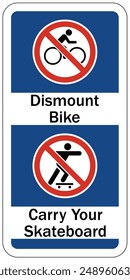 No biking on sidewalk sign