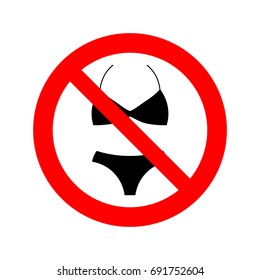 No bikini sign icon.
