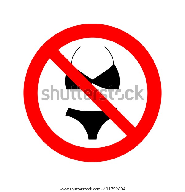 No Bikini Sign Icon Stock Vector Royalty Free 691752604 Shutterstock