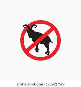no billy goat silhouette - goat, sheep, lamb logo emblem or button icon silhouette - mammal, animal vector icon
