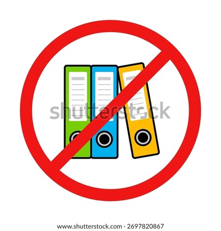 No Binder Sign on White Background