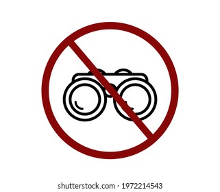 No binoculars vector icon.  Editable stroke. Symbol in Line Art Style for Design, Presentation, Website or Apps Elements. Pixel vector graphics - Vector