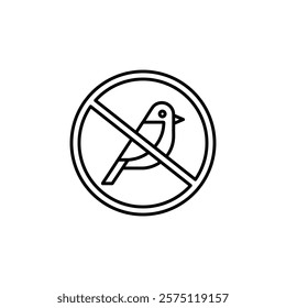 no bird icon Simple outline illustration