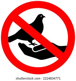 No birds feeding vector sign on white background