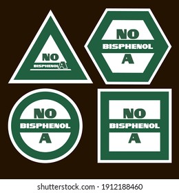 No bisphenol a.Sign set.
A set of signs of different geometry with text content, monochrome, flat.