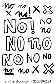 no black monochrome linear hand written English disagree word  isolated on white background graphic element useful for web 