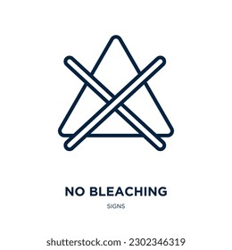 no bleaching icon from signs collection. Thin linear no bleaching, bleach, water outline icon isolated on white background. Line vector no bleaching sign, symbol for web and mobile