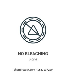 No bleaching outline vector icon. Thin line black no bleaching icon, flat vector simple element illustration from editable signs concept isolated stroke on white background