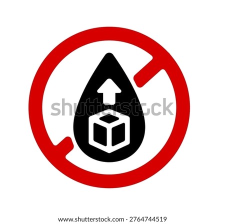 No blood sugar increase ( prohibition sign ) warning medical pictogram icon vector illustration