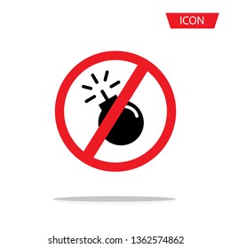 no bomb icon vector isolated on white background