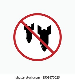 No Bomb Icon - Vector, Sign and Symbol for Design, Presentation, Website or Apps Elements.