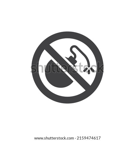 No bomb prohibited sign vector icon. filled flat sign for mobile concept and web design. No explosives glyph icon. Symbol, logo illustration. Vector graphics