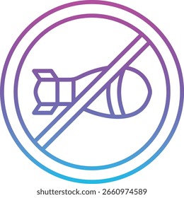 No bomb vector icon. Can be used for printing, mobile and web applications.