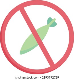 no bomb vector on white background. isolated Vector icon