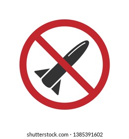 No Bomb's Icon. Peace or Not War's Illustration  As A Simple Vector Sign & Trendy Symbol for Design and Websites, Presentation or Mobile Application.