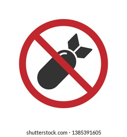 No Bomb's Icon. Peace or Not War's Illustration  As A Simple Vector Sign & Trendy Symbol for Design and Websites, Presentation or Mobile Application.