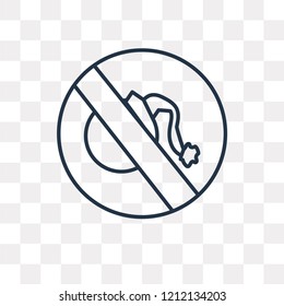 No bombs vector outline icon isolated on transparent background, high quality linear No bombs transparency concept can be used web and mobile