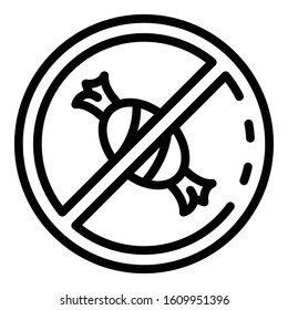 No bonbon icon. Outline no bonbon vector icon for web design isolated on white background