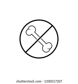 No Bone icon. Simple thin line, outline vector of Halloween ban, prohibition, forbid icons for UI and UX, website or mobile application