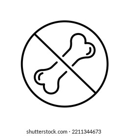 Sin símbolo óseo. Icono de trazo editable perfecto para píxeles