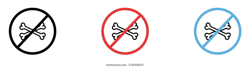 No hay signos de huesos Vector de ícono. advertencias de seguridad, etiquetas de embalaje, Ilustración vectorial de instrucciones de gestión de residuos.