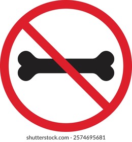 No bones sign isolated on white background . No bones allowed sign . Vector illustration