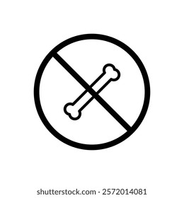 No bones sign vector in black colors