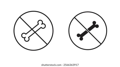 No bones sign vector in line stroke and flat versions