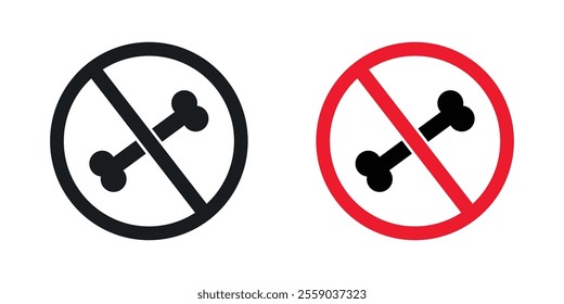 No bones sign vectors in black and colored version