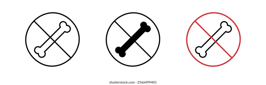 No bones signs flat and linear vector illustration on white background.