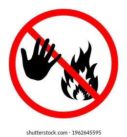 No bonfire prohibited vector symbol. No fire sign on white background. Stop flame sign