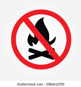 no bonfire sign vector,Fire sign,do not fire area