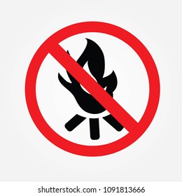 no bonfire sign vector,Fire sign,do not fire area