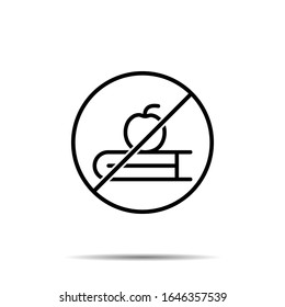 No book, apple icon. Simple thin line, outline vector of book ban, prohibition, forbiddance icons for ui and ux, website or mobile application