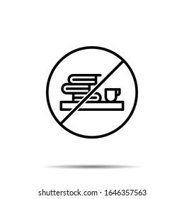 No book, cup, tea icon. Simple thin line, outline vector of book ban, prohibition, forbiddance icons for ui and ux, website or mobile application
