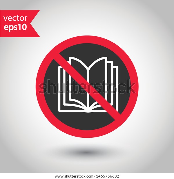 No Book Icon Prohibited Reading Vector Stock Vector (Royalty Free ...