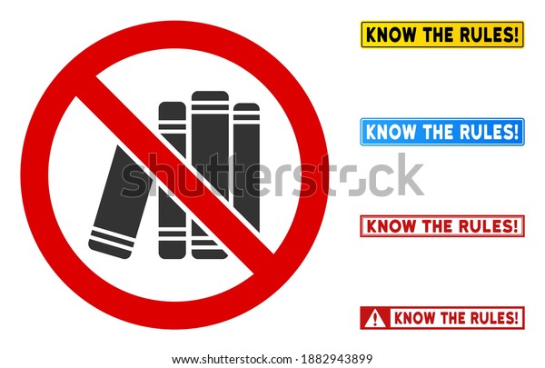 No Book Library Sign Words Rectangular Stock Vector (Royalty Free ...