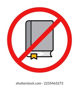 No Book Sign on White Background