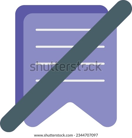   no bookmark flat icon design style