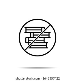 No books icon. Simple thin line, outline vector of book ban, prohibition, forbiddance icons for ui and ux, website or mobile application