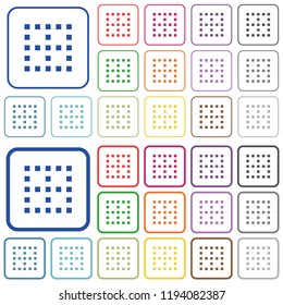 No borders color flat icons in rounded square frames. Thin and thick versions included.
