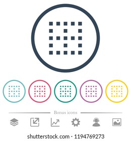 No borders flat color icons in round outlines. 6 bonus icons included.