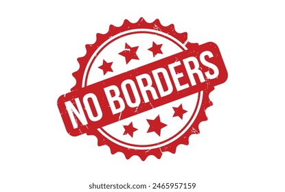 No Borders rubber grunge stamp seal vector