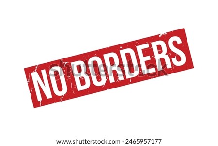 No Borders Rubber Stamp Seal Vector