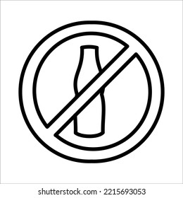Kein Flaschensymbol Logo Design Vektorvorlage Illustration Zeichen und Symbole Pixel perfekt