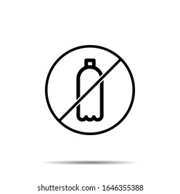 Kein Flaschensymbol. Einfache dünne Linie, Umriss-Vektorillustration von Glasgetränk-Verbot, Verbot, Verbotssymbole für i und ux, Website oder mobile Anwendungen