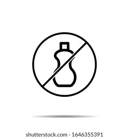 No bottle icon. Simple thin line, outline vector of glass drink ban, prohibition, forbiddance icons for ui and ux, website or mobile application