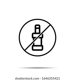 No bottle icon. Simple thin line, outline vector of glass drink ban, prohibition, forbiddance icons for ui and ux, website or mobile application